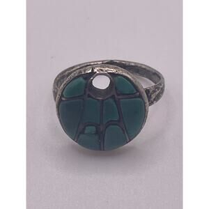 Vtg Annie Quam Gasper AQC Turquoise Hummingbird Sterling Native American Ring